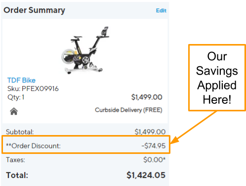 ProForm TDF Bike Checkout