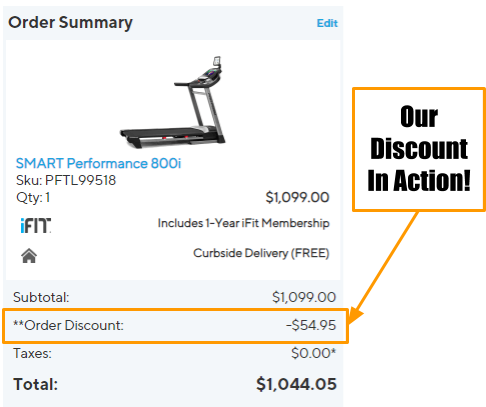 ProForm SMART Performance 800i Coupon Apply on Cart