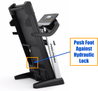 ProForm Treadmill - Push Foot Against Hydraulic Lock